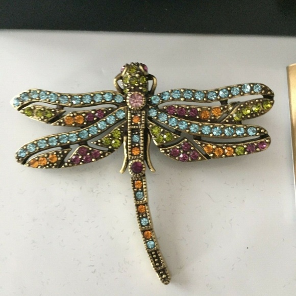 Heidi Daus Jewelry - Heidi Daus Hand Set Crystal DRAGON FLY Multicolor